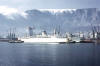 Tabel Mountain rises above Capetown, South Africa.